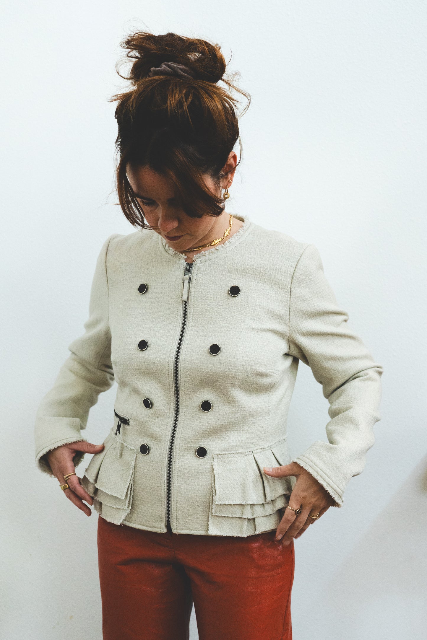 Military-Inspired Peplum Jacket