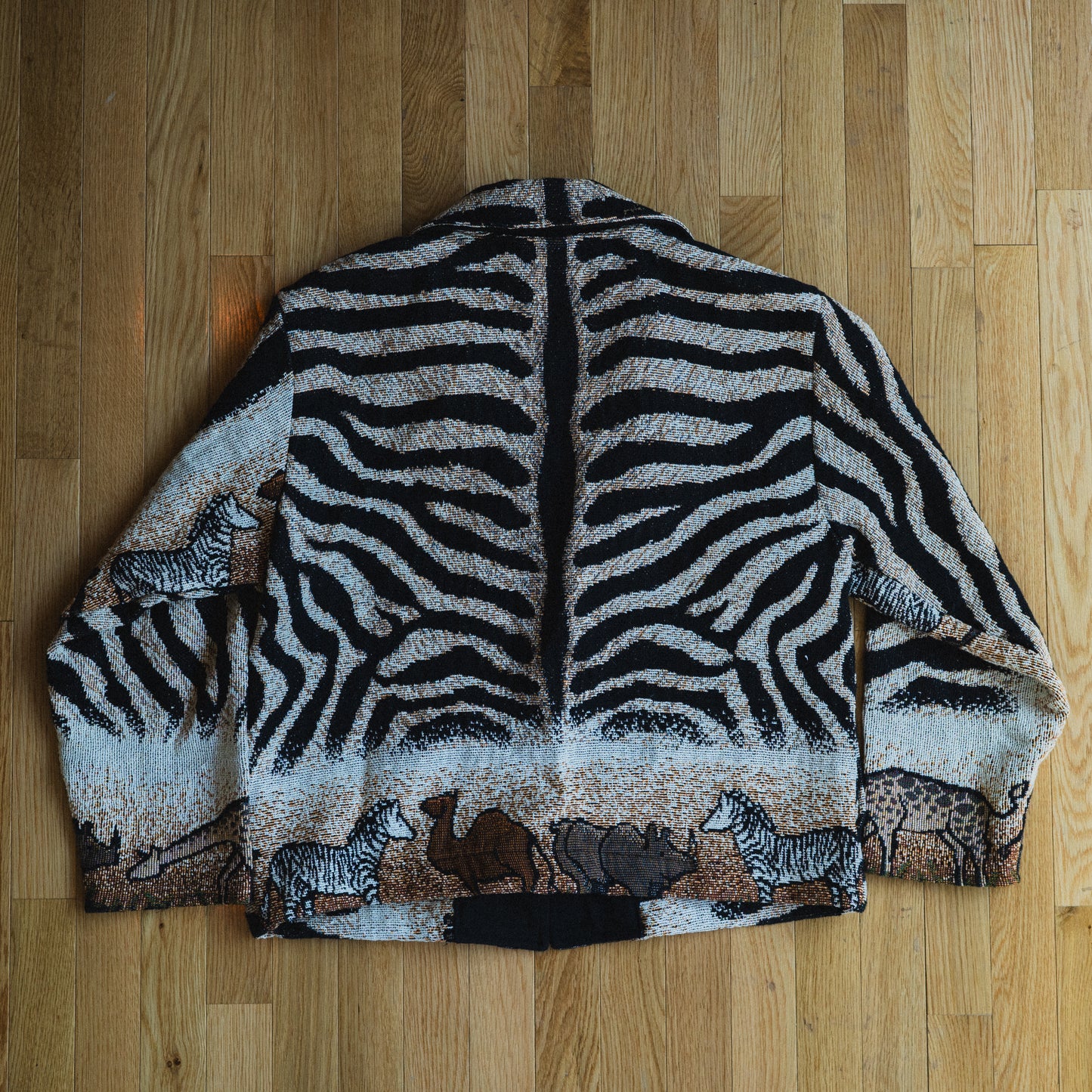Vintage Zebra Tapestry Oversized Jacket