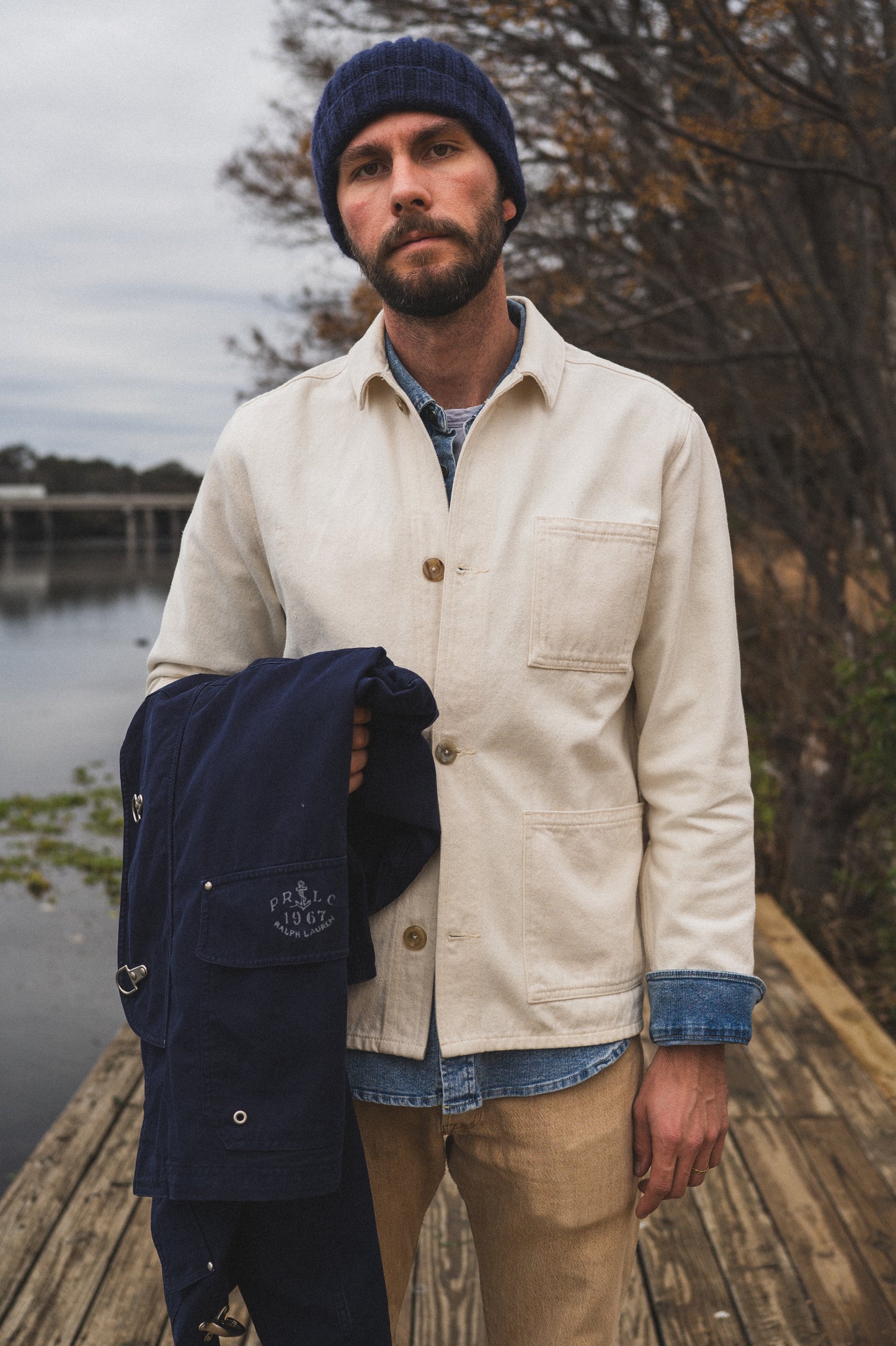 Vintage Polo Ralph Lauren Navy Fisherman Jacket