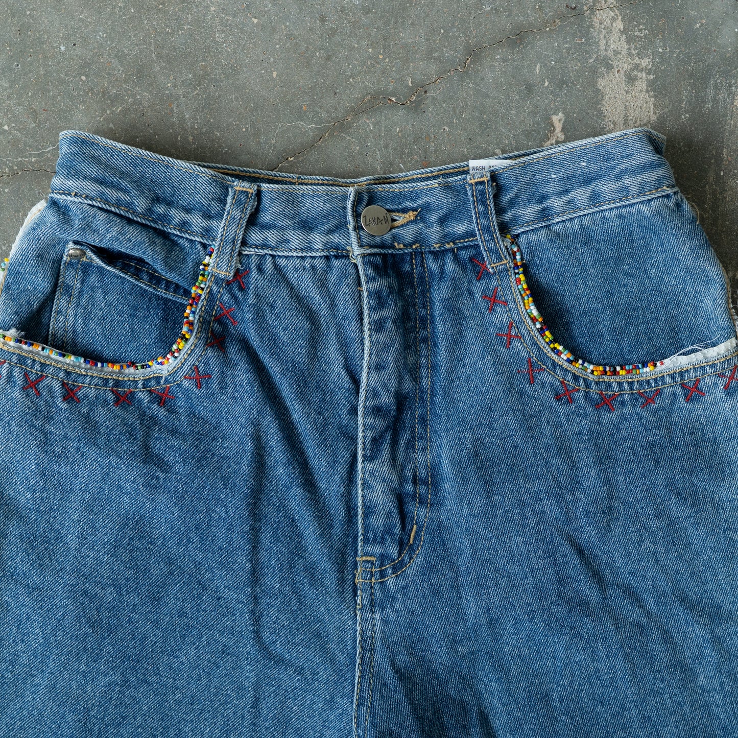 Vintage Beaded Denim Jeans