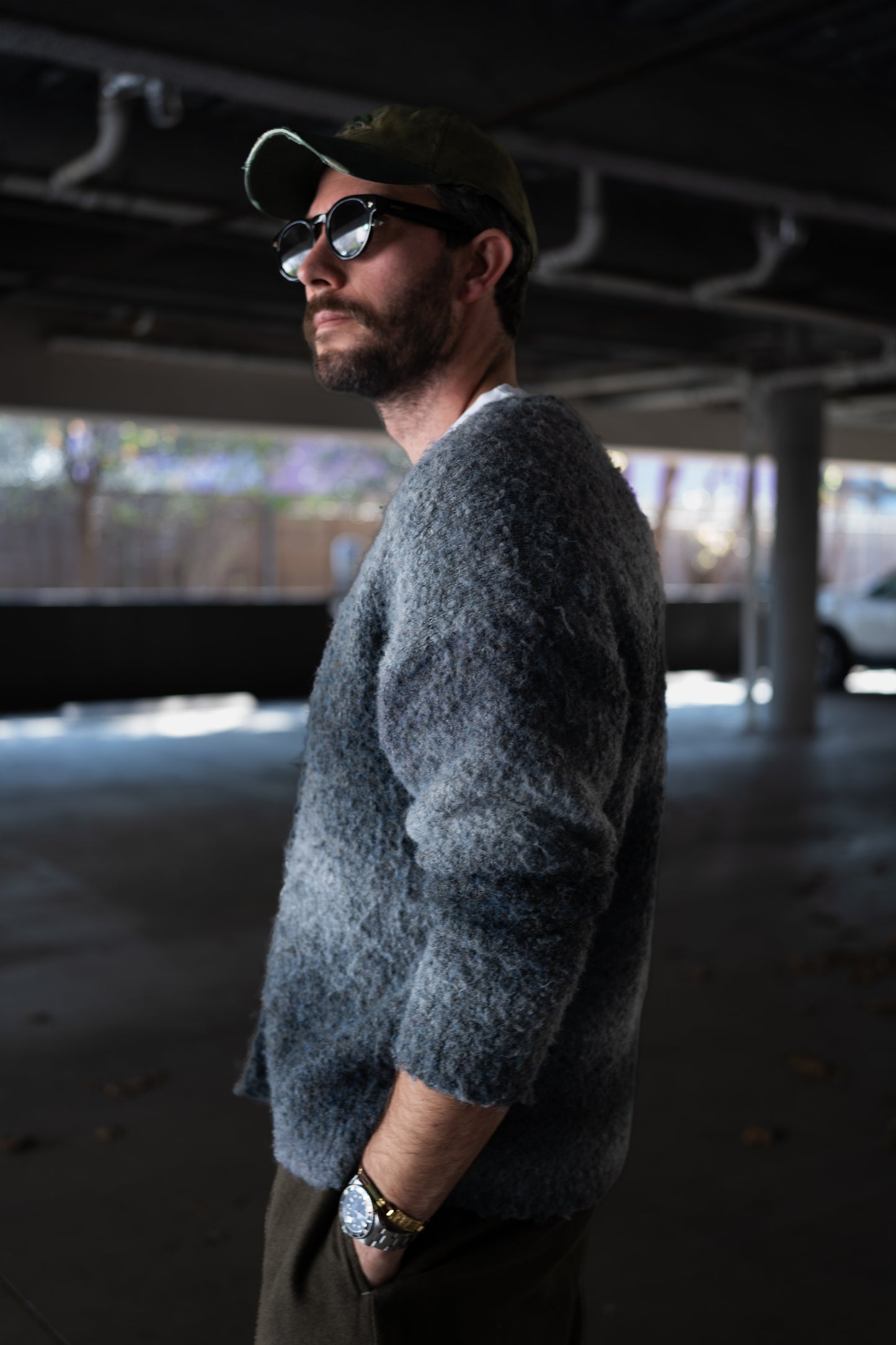 Fuzzy Knit Cardigan - Heather Gray