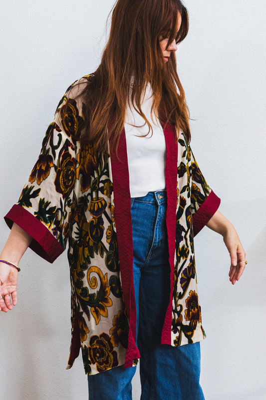 Floral Silk Blend Duster