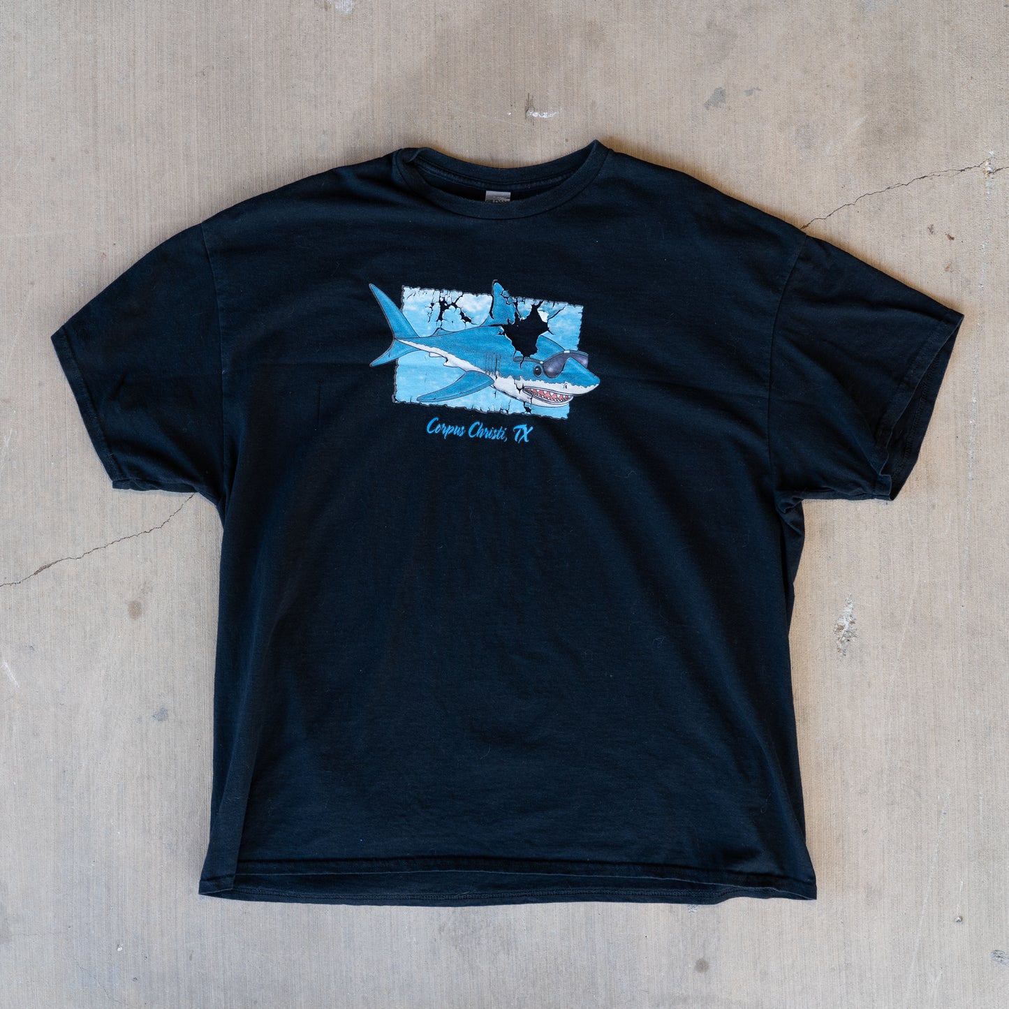 Corpus Christi Distressed Shark Graphic Tee