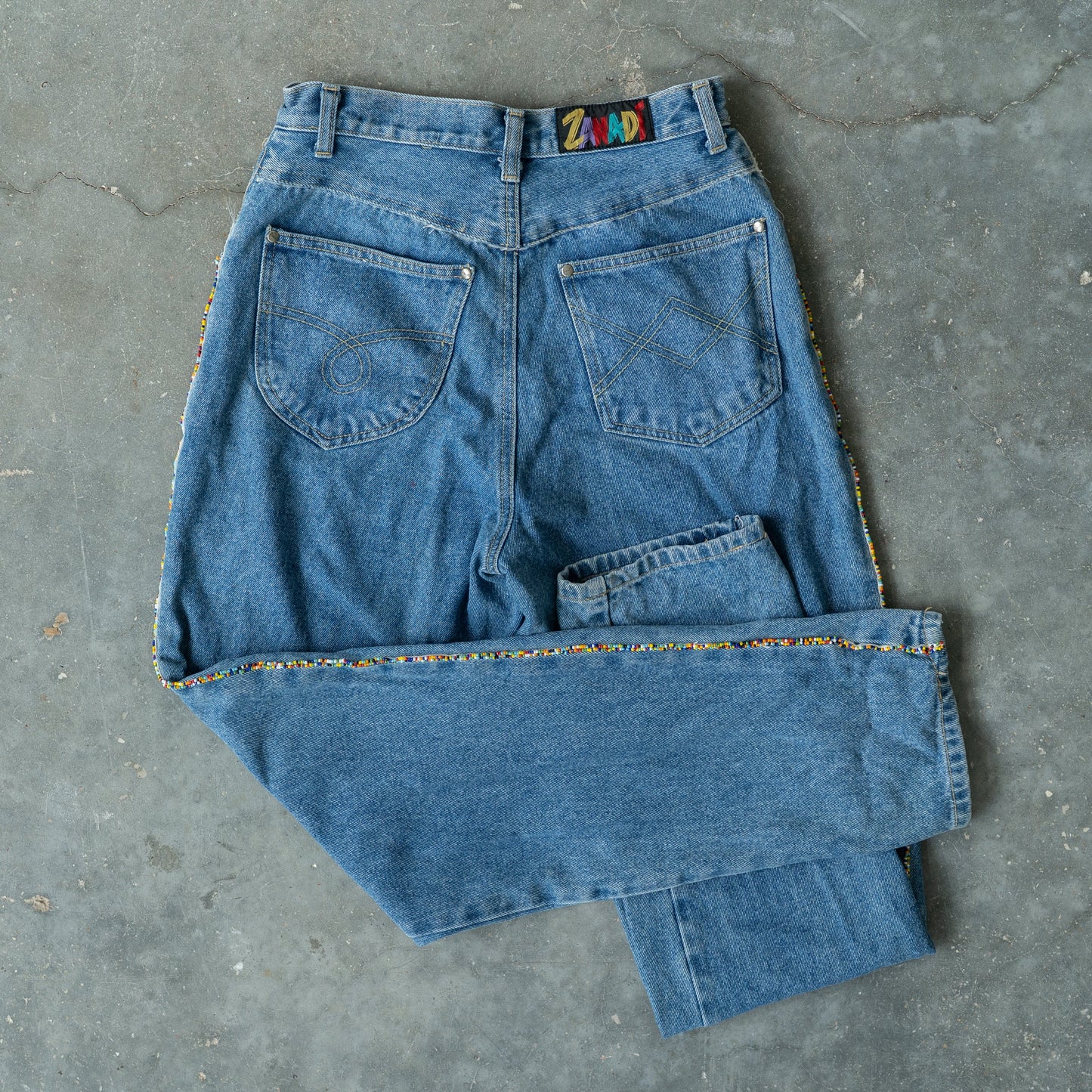 Vintage Beaded Denim Jeans