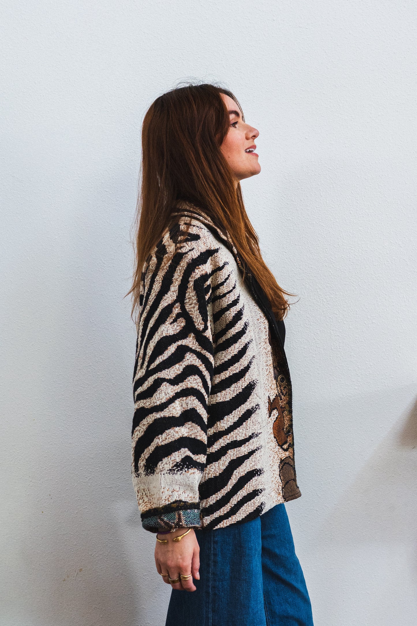Vintage Zebra Tapestry Oversized Jacket