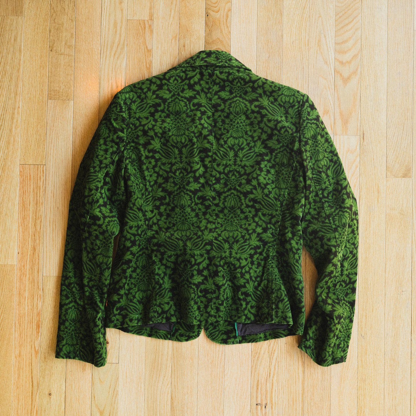 Vintage Green Floral Corduroy Jacket