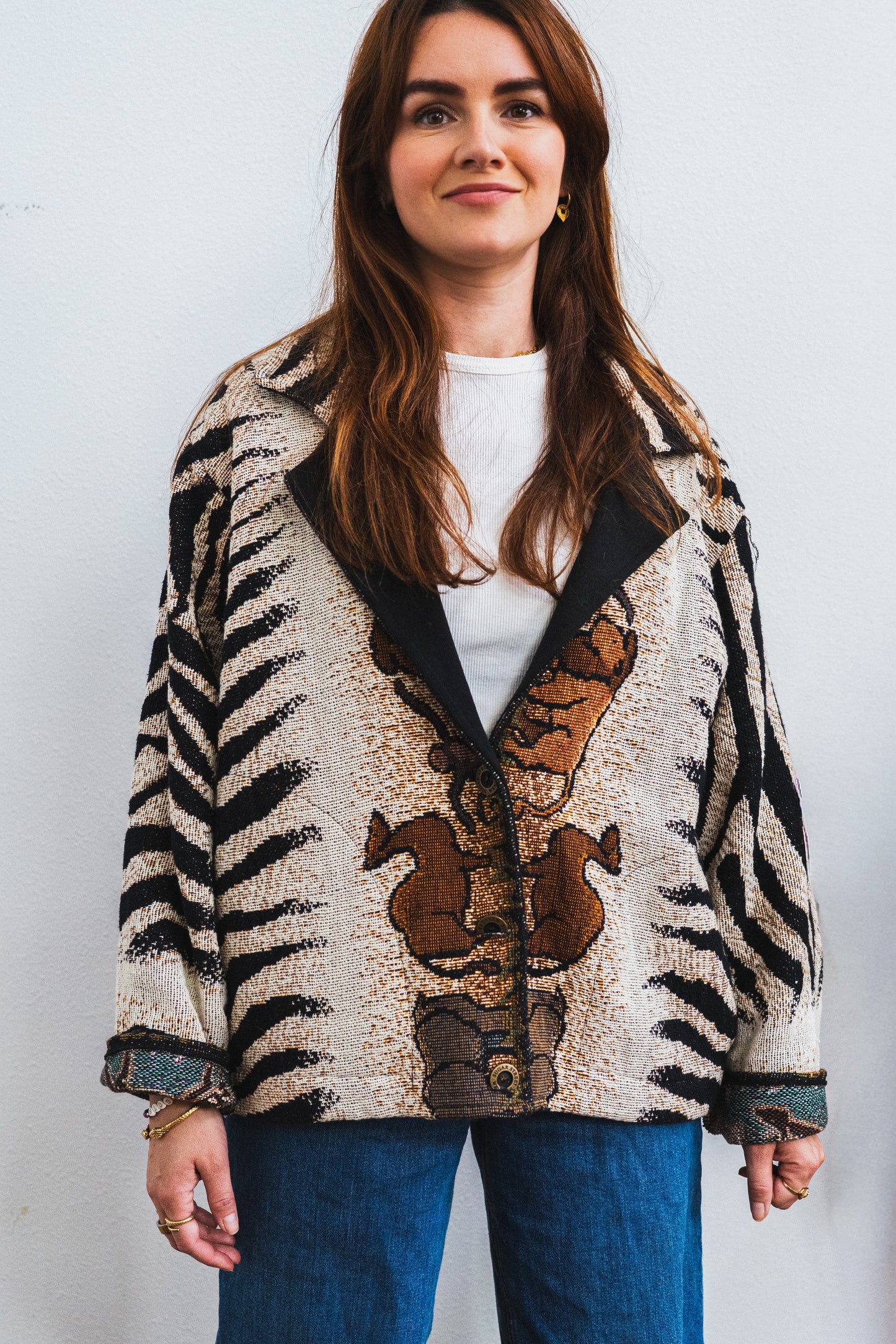 Vintage Zebra Tapestry Oversized Jacket