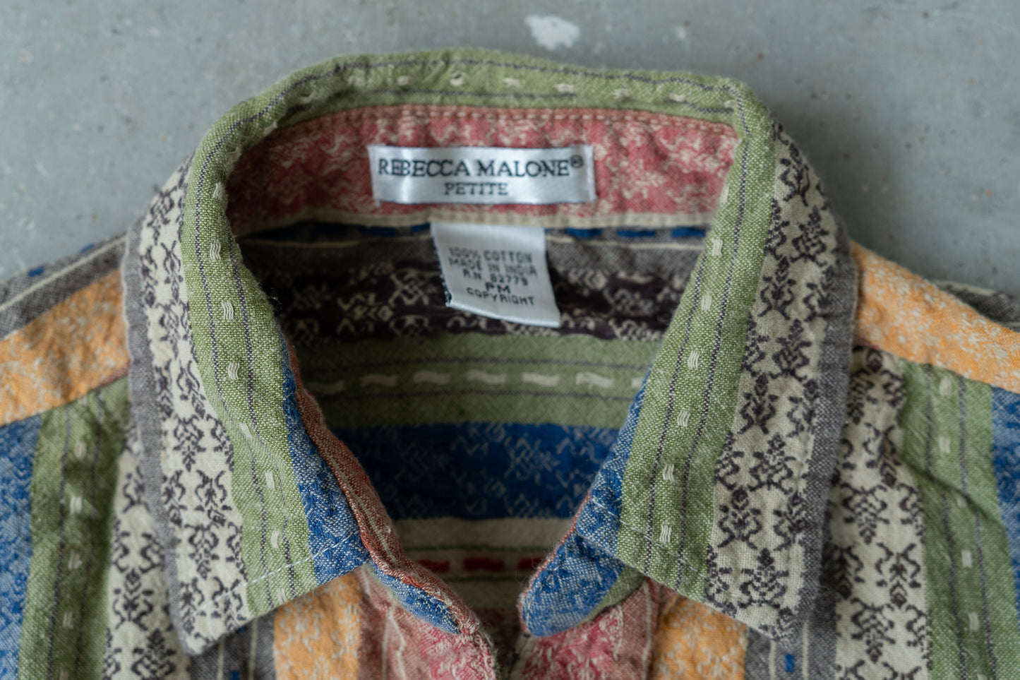 Southwestern Stripe Cotton Shirt