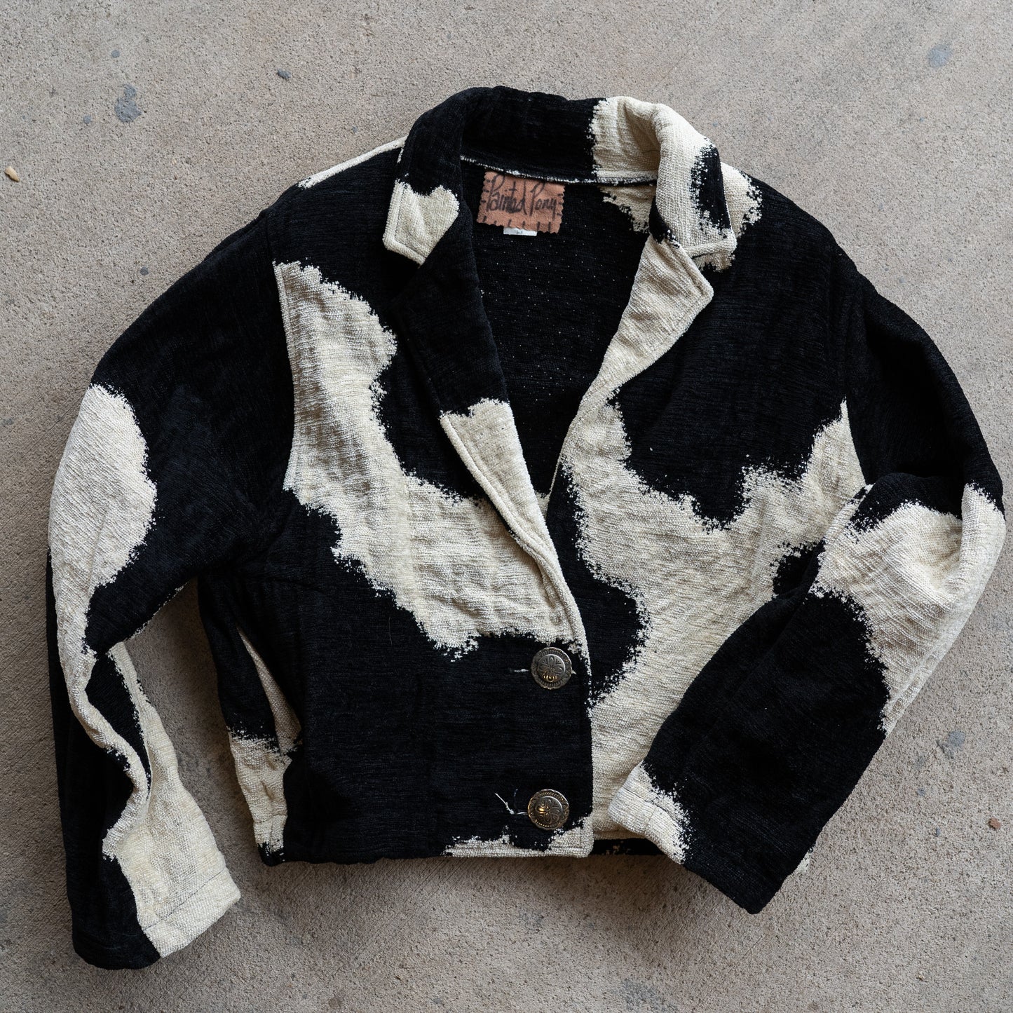 Cropped Cow Print Blazer - Painted Pony