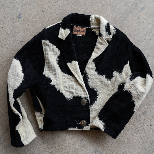 Cropped Cow Print Blazer - Painted Pony