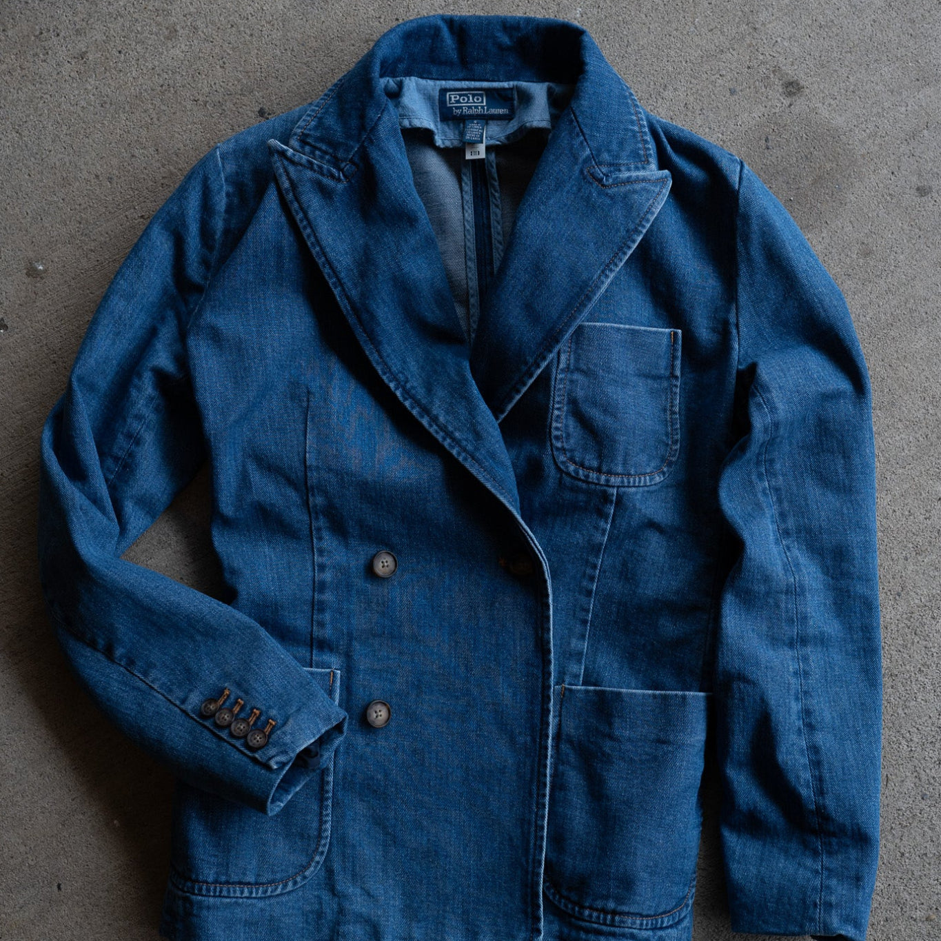 Ralph Lauren Double-Breasted Denim Blazer