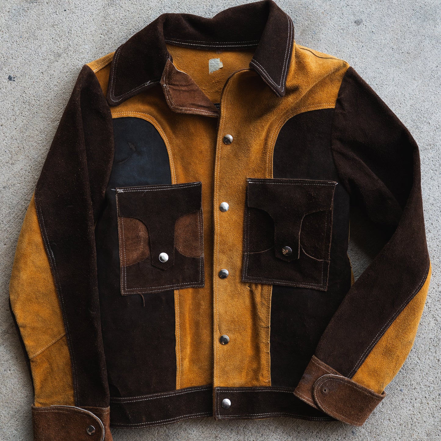 Vintage Patchwork Suede Jacket