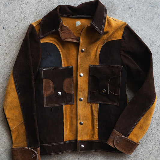 Vintage Patchwork Suede Jacket