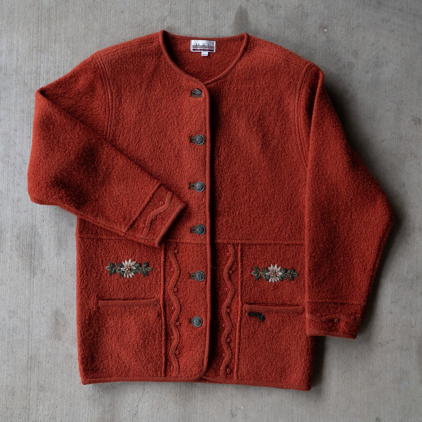 Vintage Burnt Orange Woolen Coat