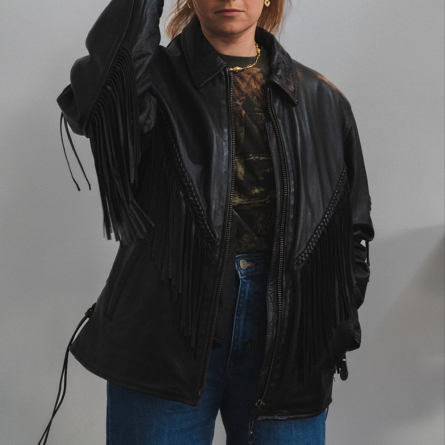 Vintage Leather Biker Jacket