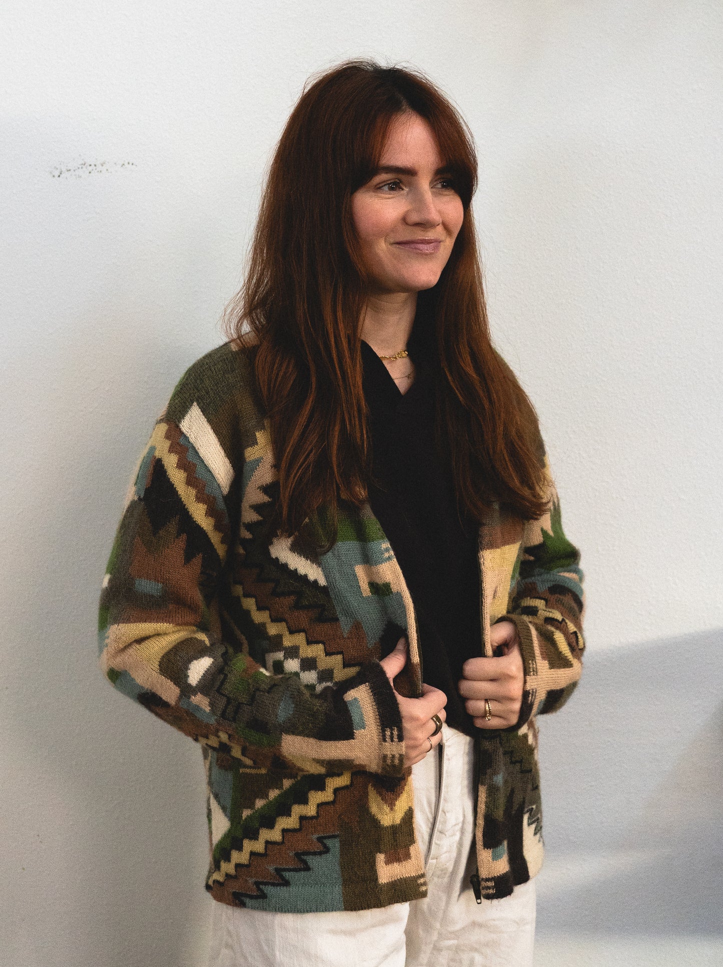 Handwoven Peruvian Alpaca Cardigan