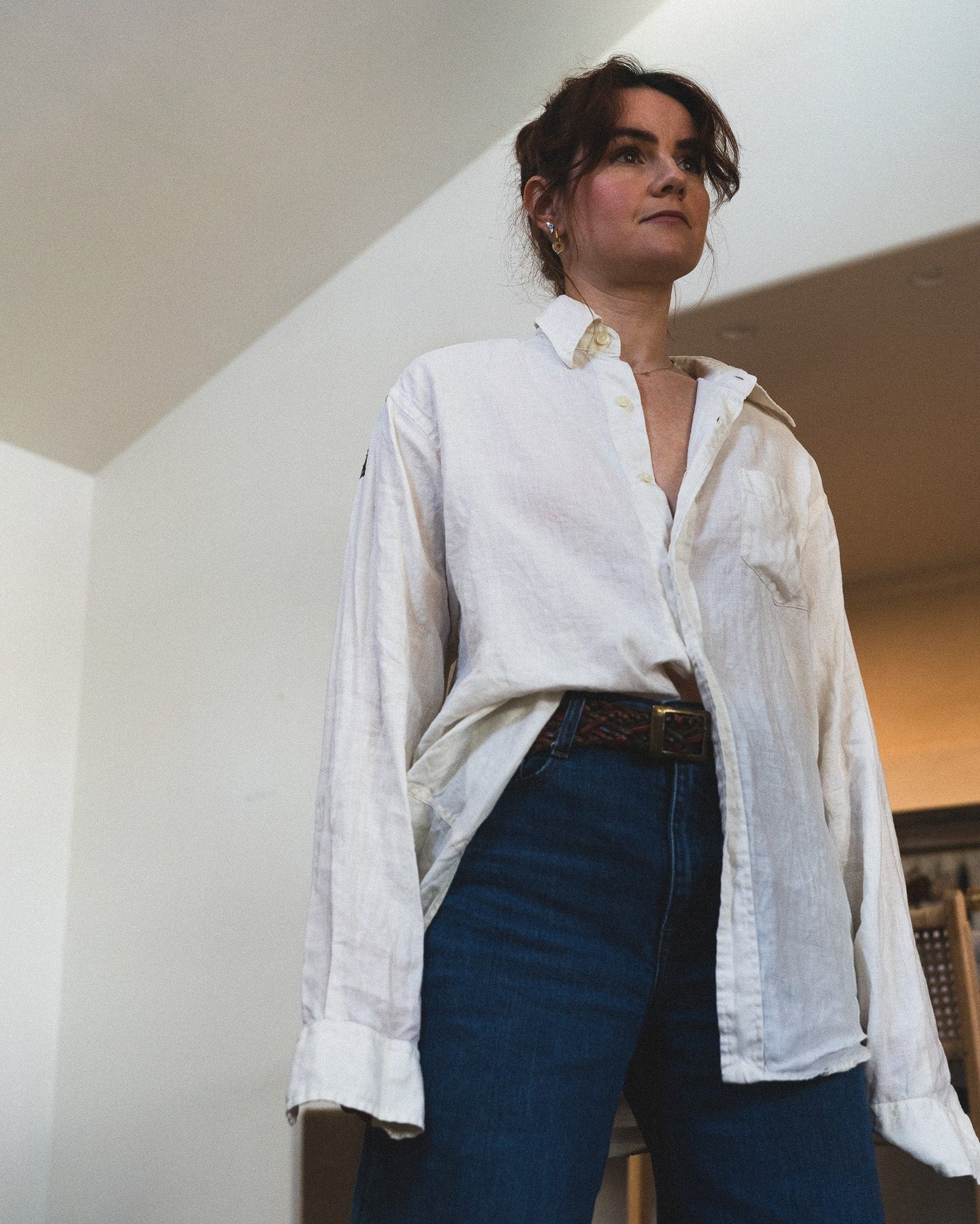 Embroidered Linen Button Down