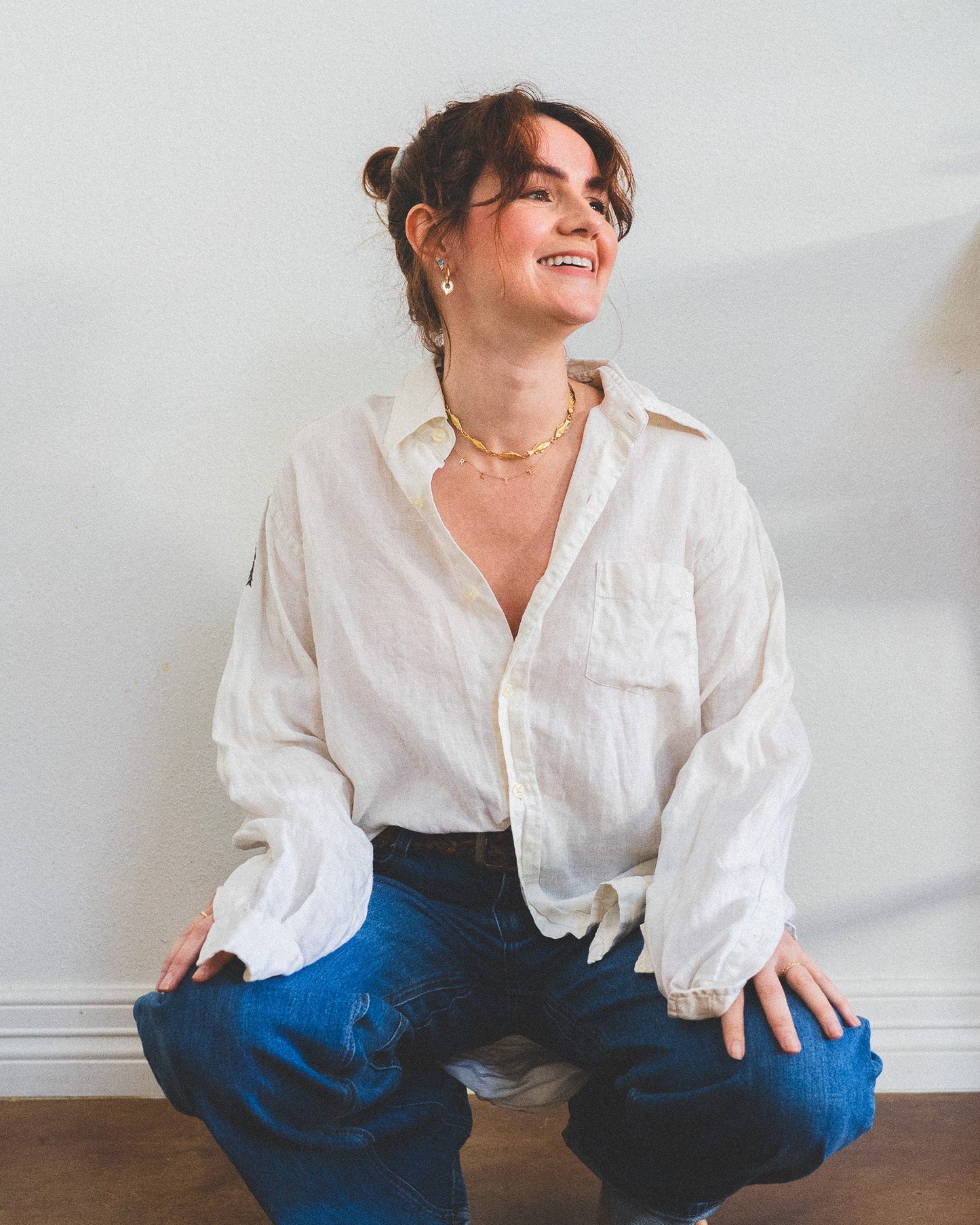 Embroidered Linen Button Down
