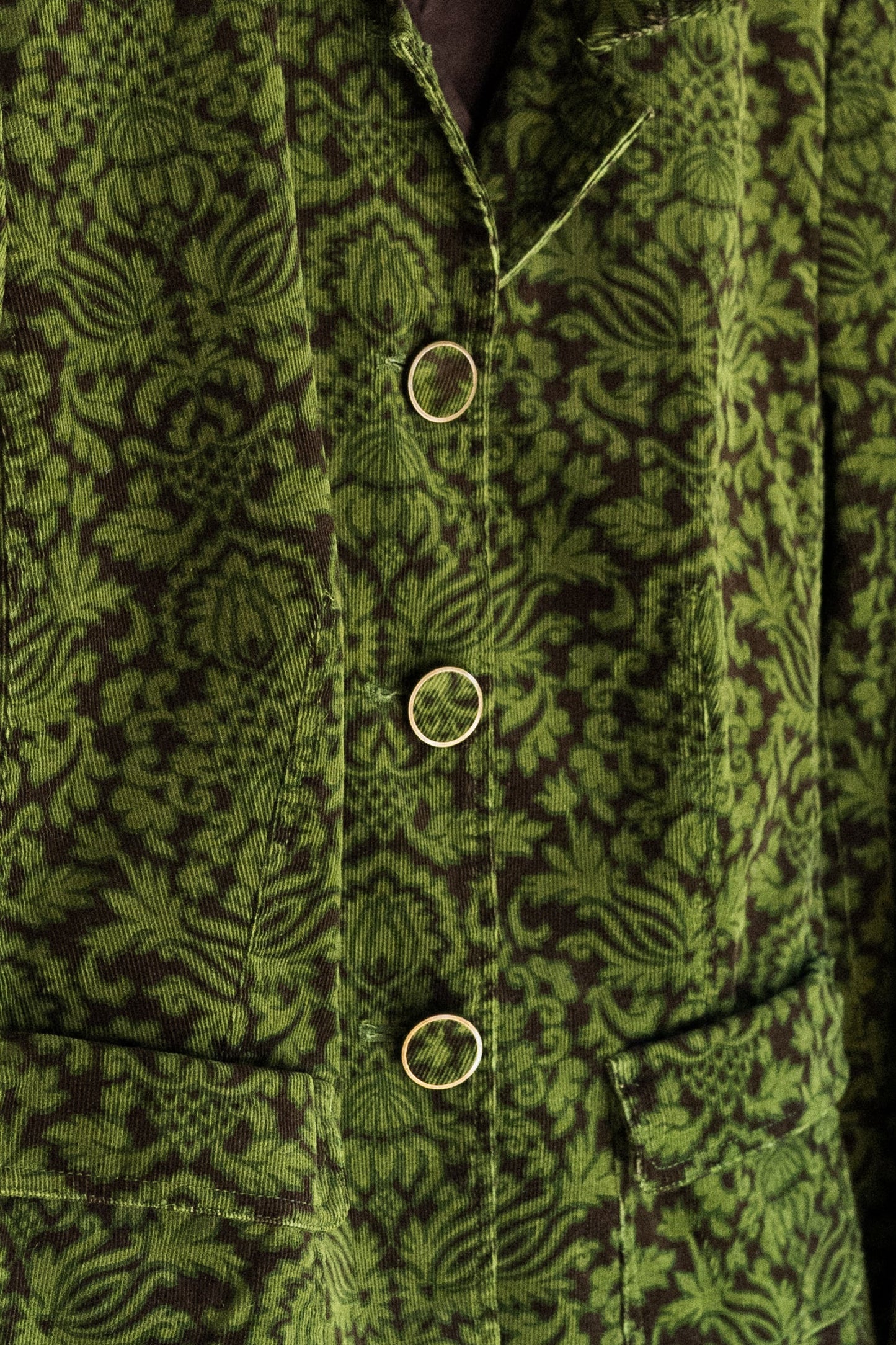 Vintage Green Floral Corduroy Jacket