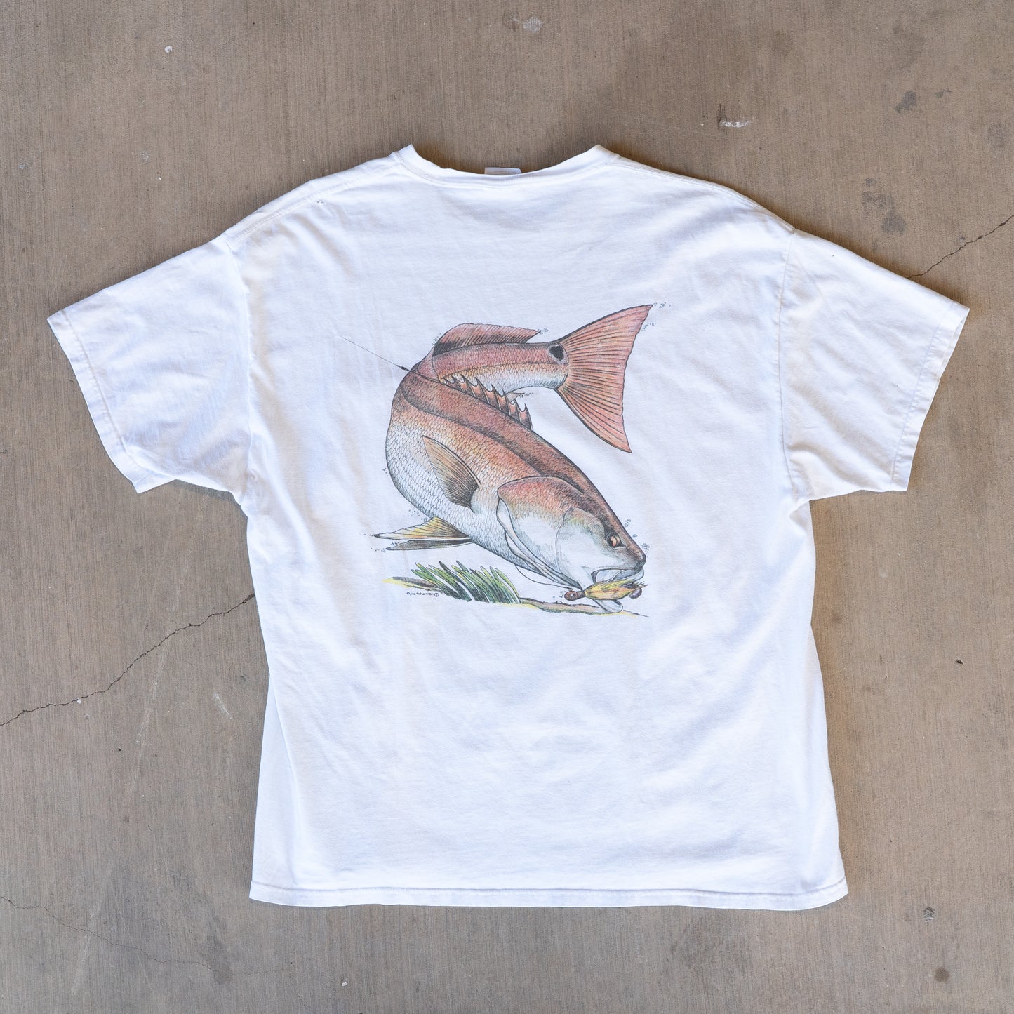 Vintage Redfish Fly Fishing Pocket Tee