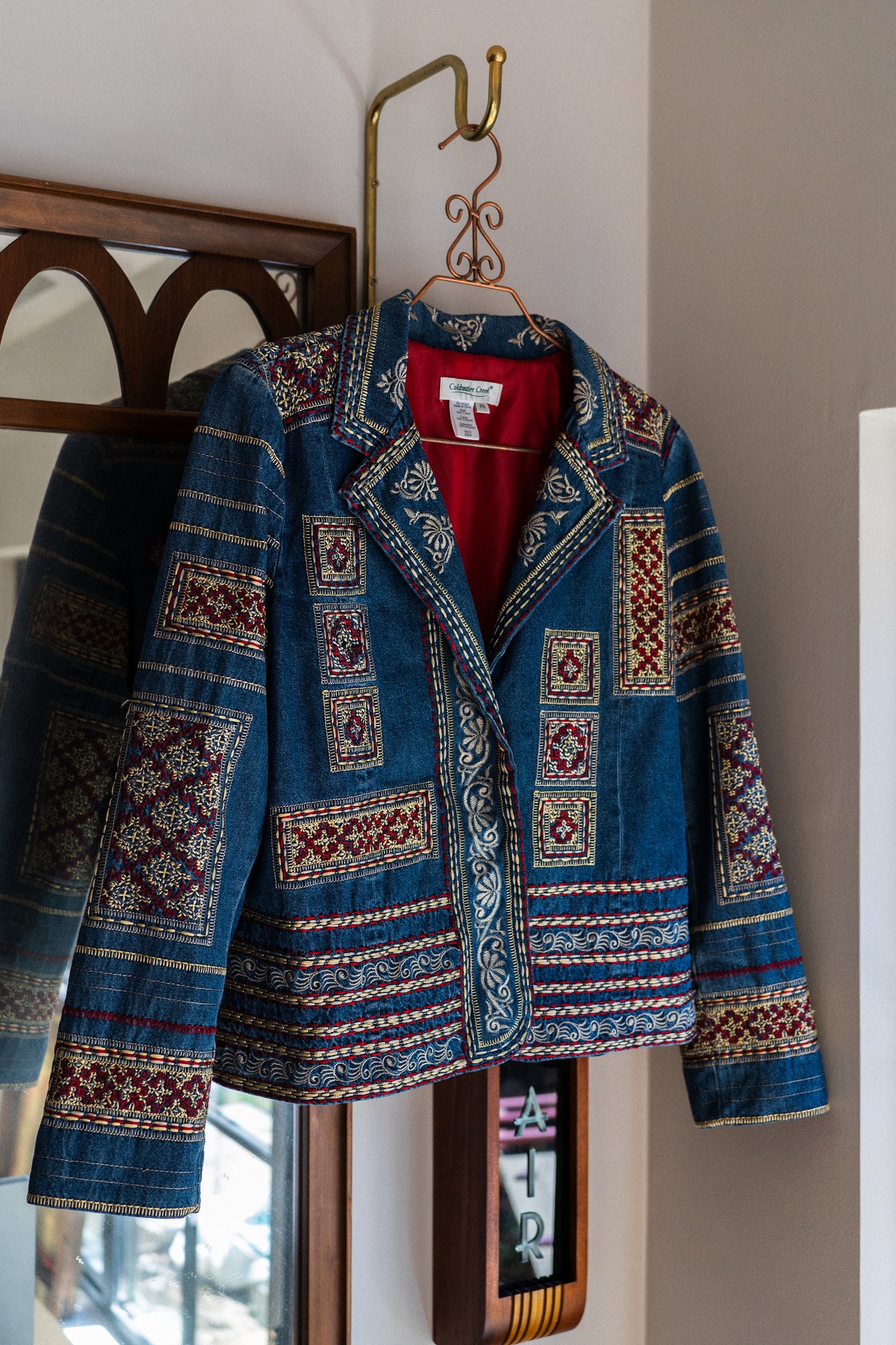 Vintage Embroidered Denim Tapestry Jacket