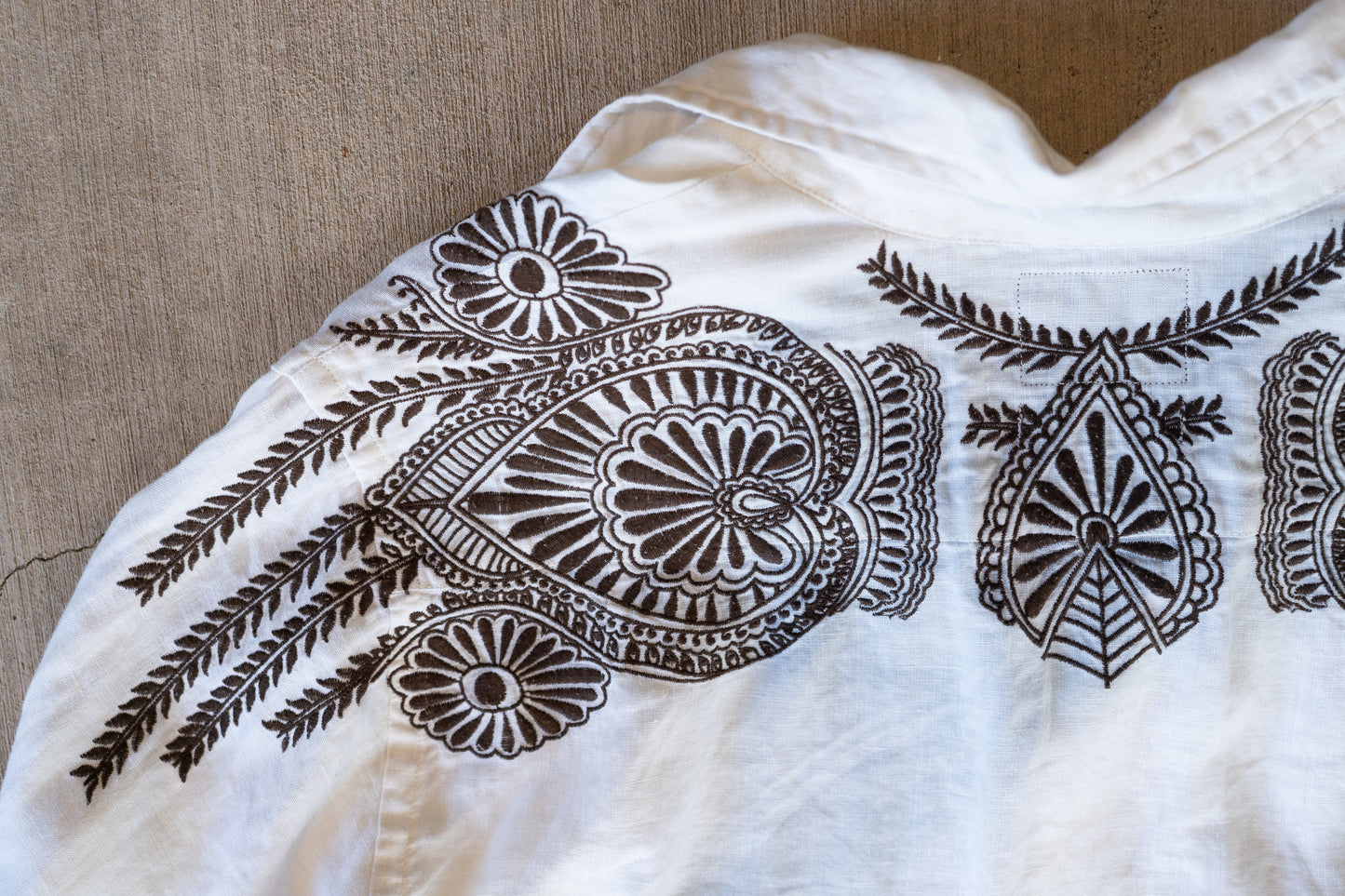 Embroidered Linen Button Down