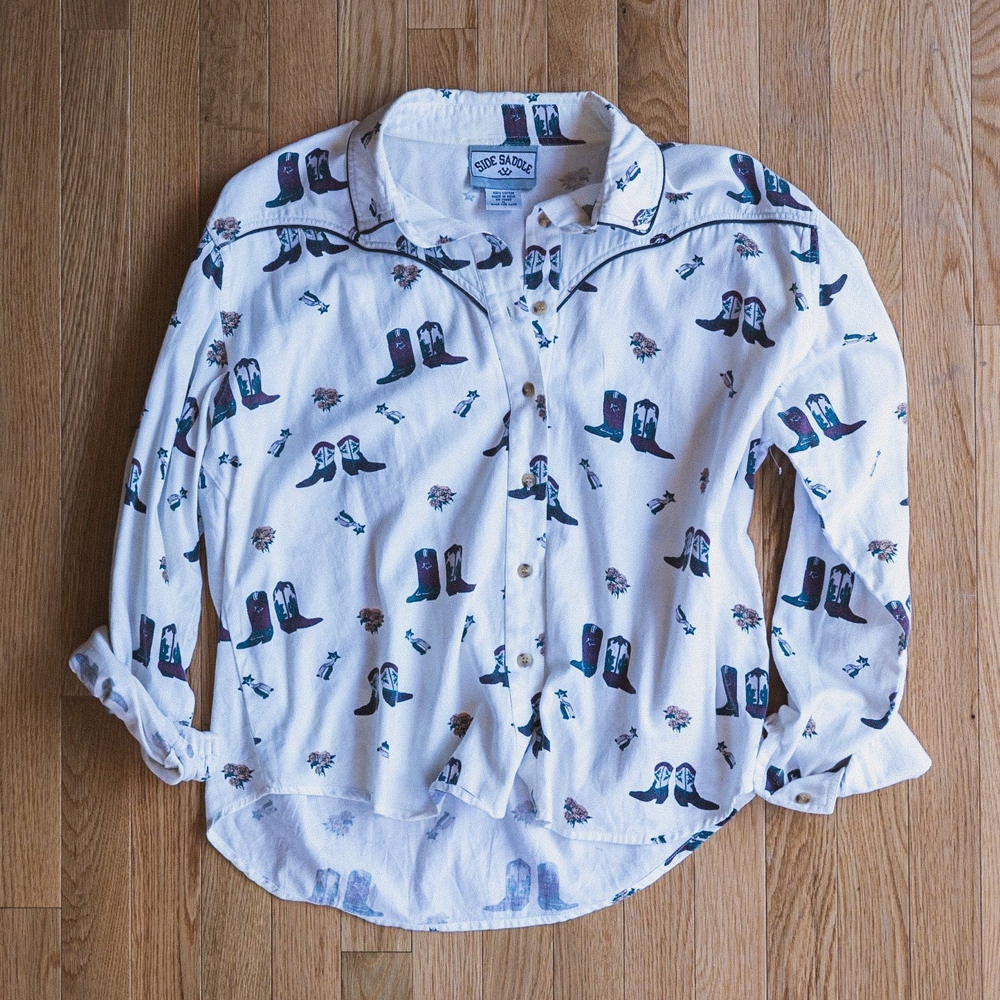 Side Saddle Western Button-Up Shirt