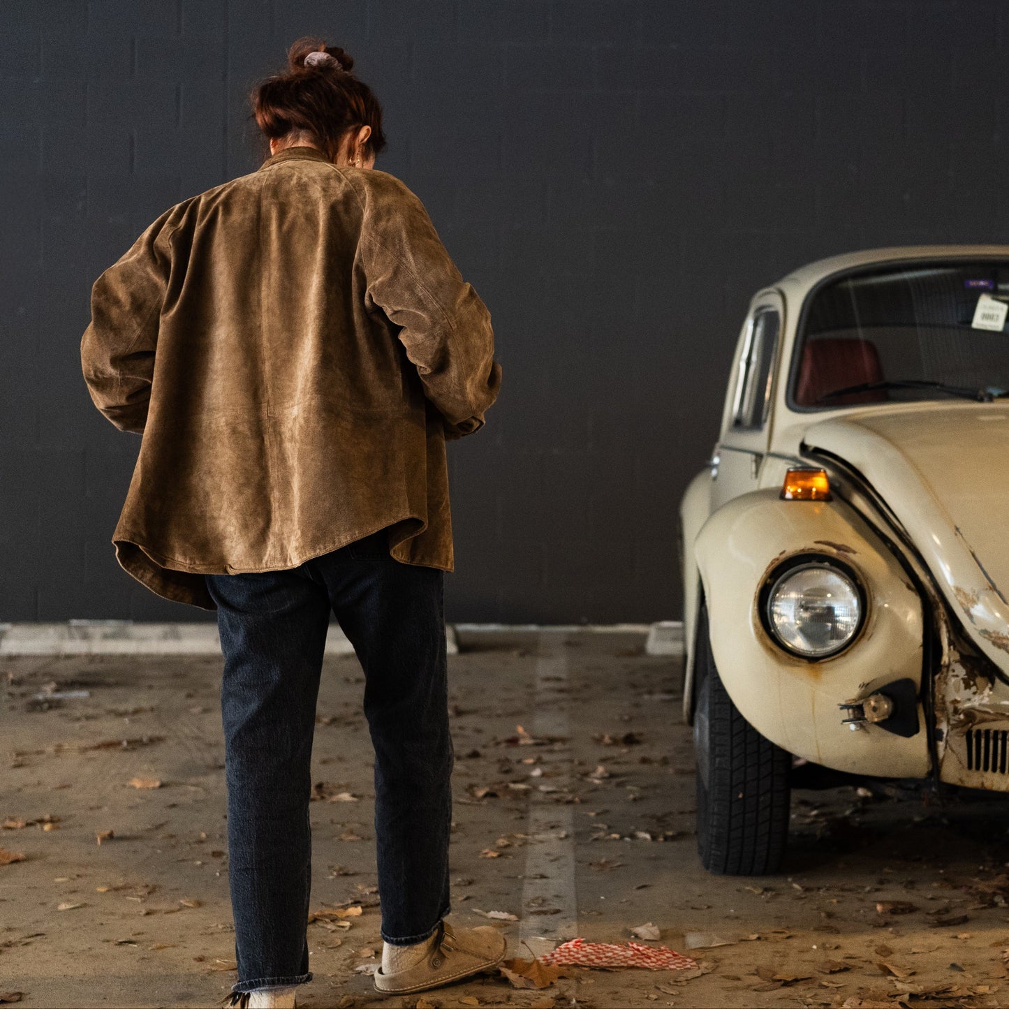 Tan Suede Leather Shirt Jacket